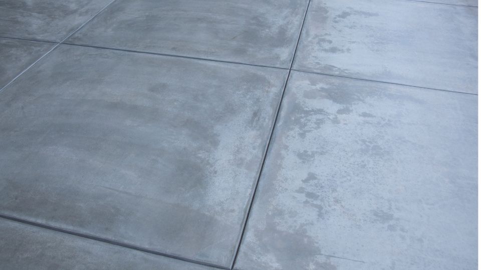 Concrete floor installed outside a residential property