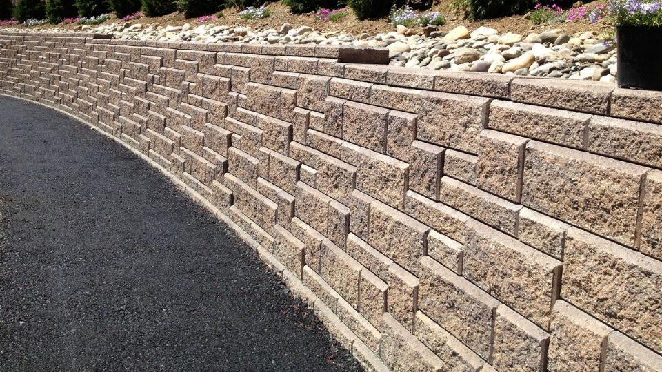 Concrete slabs used to create a retaining wall in Scottsdale